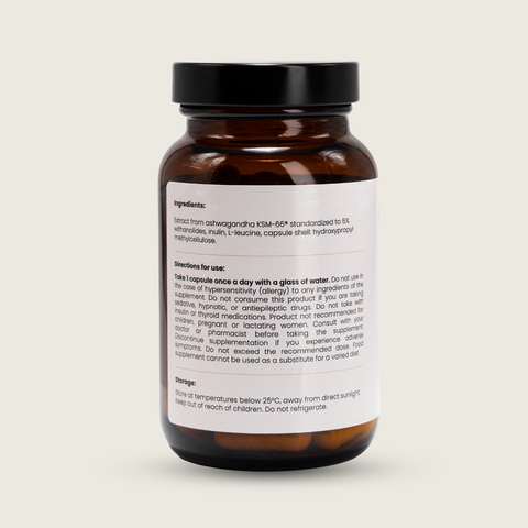 Ašvaganda 500 mg KSM-66® šaknies ekstraktas “calm mind”, 60 kaps.