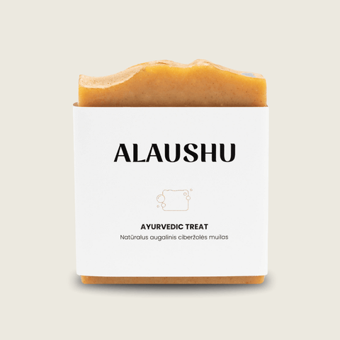ALAUSHU natūralus ciberžolės muilas „Ayurvedic Treat“ odos valymui ir priežiūrai